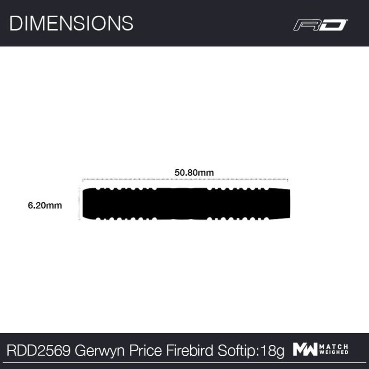 Lotki Rzutki Dart Red Dragon Gerwyn Price Firebird 90% 18g SOFT