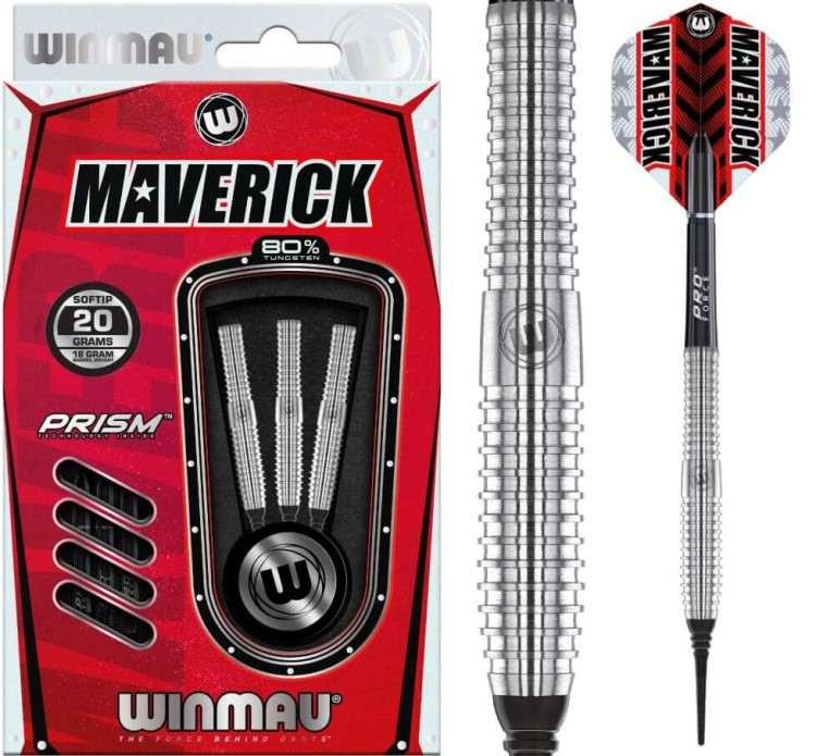 LOTKI RZUTKI DART WINMAU Maverick 80% Wolfram 18g SOFT