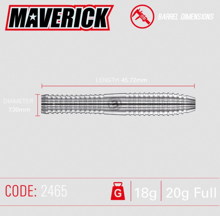 LOTKI RZUTKI DART WINMAU Maverick 80% Wolfram 18g SOFT
