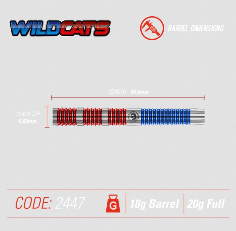 LOTKI RZUTKI DART Winmau Wildcats 90% Wolfram 18g SOFTIP