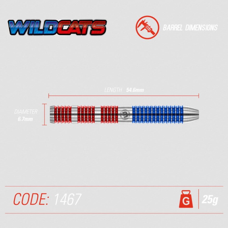 LOTKI RZUTKI DART Winmau Wildcats 90% Wolfram 21g, 22g, 23g, 24g, 25g