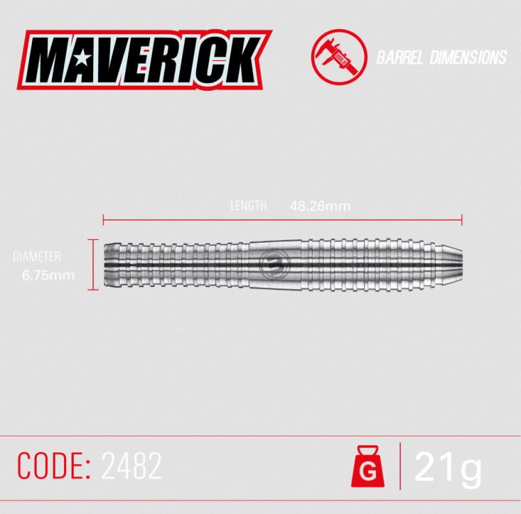 LOTKI RZUTKI DART WINMAU Maverick 80% Wolfram 21g, 22g, 23g, 24g, 25g