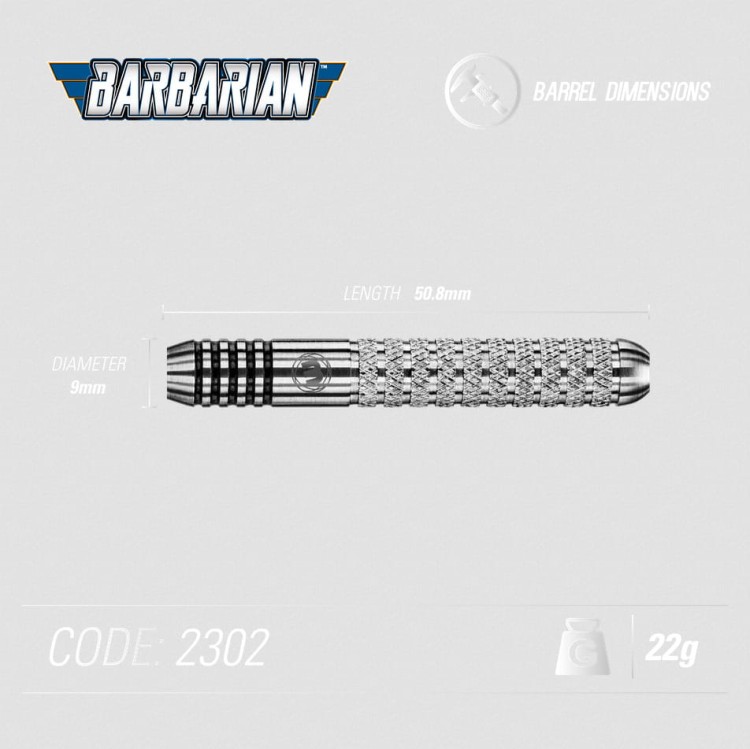 LOTKI RZUTKI DART WINMAU BARBARIAN INOX STEEL 20g, 22g, 24g