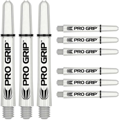 Shafty Target Pro Grip do lotek rzutek dart 9szt. - Short, Intermediate, Medium Białe
