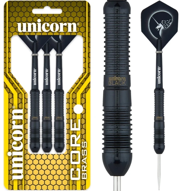 Lotki Rzutki Dart Unicorn Core Black Bras Steel 20g, 22g, 24g