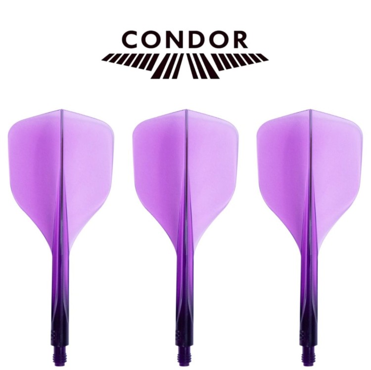 Condor AXE 120 Trzyskrzydłowe Shafty + Piórka Dart Small Fioletowe - Long, Medium, Short
