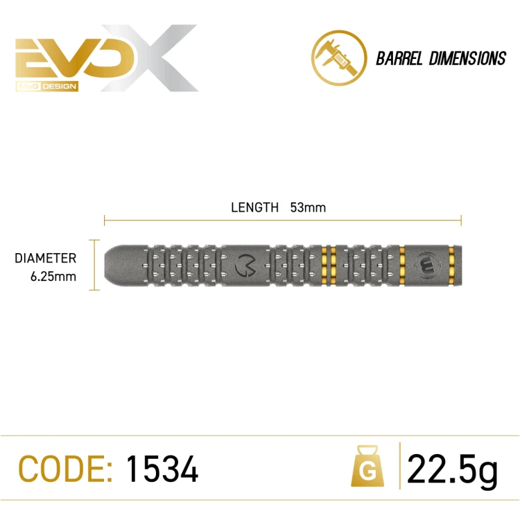 Lotki Rzutki Dart Winmau MvG EVO X 90% Wolfram 22.5g