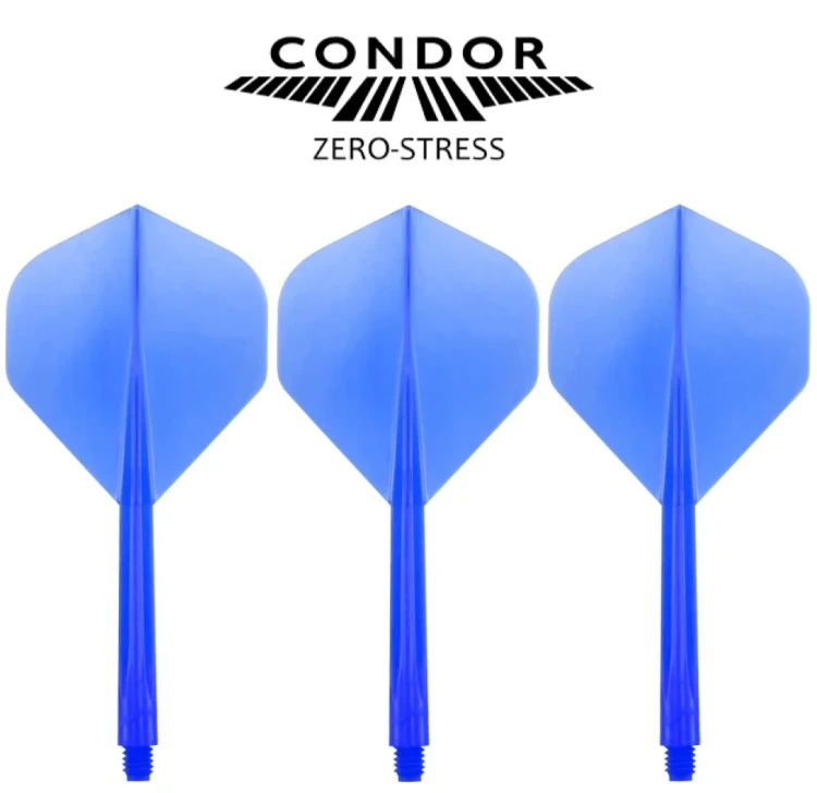 Condor Zero Stress Shafty + Piórka do rzutek Dart No.2 Standard Niebieskie - Short, Medium, Long