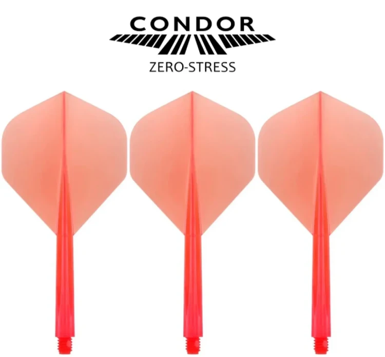 Condor Zero Stress Shafty + Piórka do rzutek Dart No.2 Standard Czerwone – Short, Medium, Long