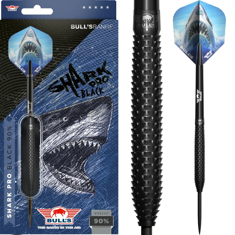 Lotki Rzutki dart Bull's Shark Pro Black 90% 22g, 23g, 24g, 25g