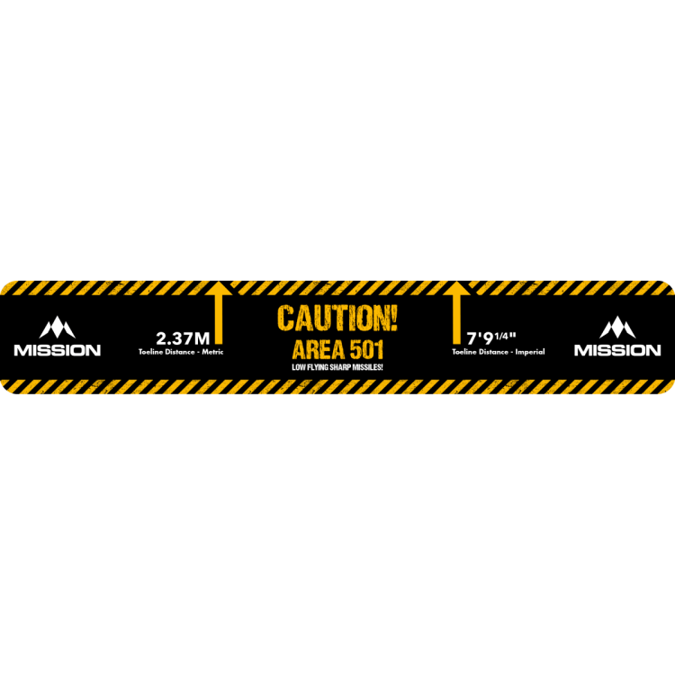 Linia Rzutu Dart Mission Throw Line Oche Caution -Area 501