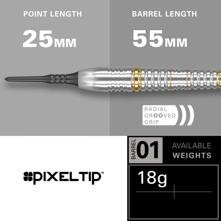Lotki Rzutki Dart Target Phil Taylor Mosiężne 16g SOFT