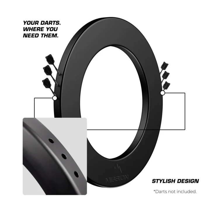 Mission Black Logo Surround With Dart Holder  2.webp