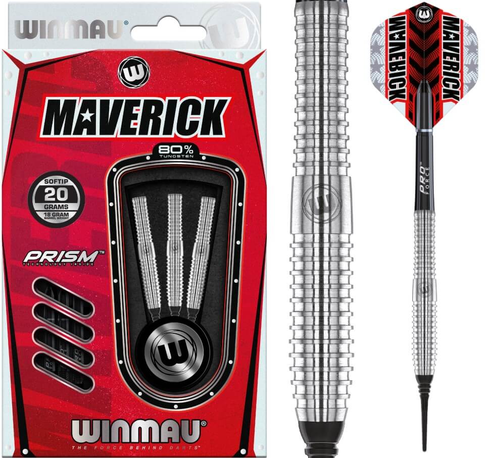 LOTKI RZUTKI DART WINMAU Maverick 80% Wolfram 18g SOFT