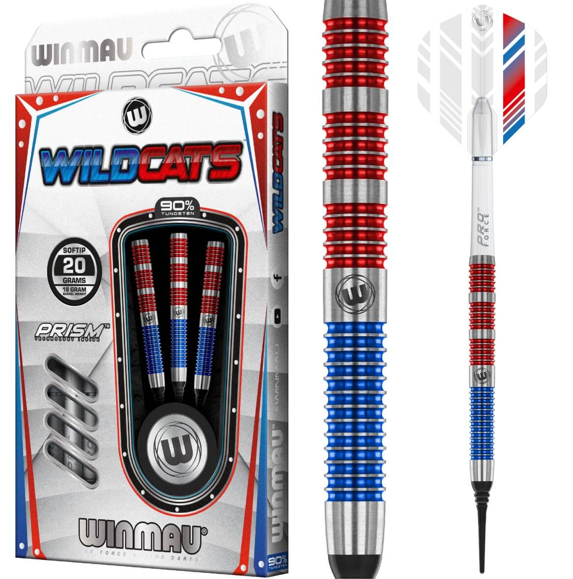 LOTKI RZUTKI DART Winmau Wildcats 90% Wolfram 18g SOFTIP