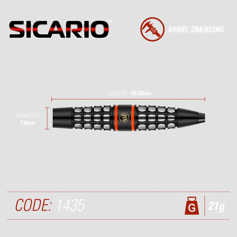 Lotki Rzutki Dart Winmau Sicario 90% Wolfram 21g, 23g, 25g