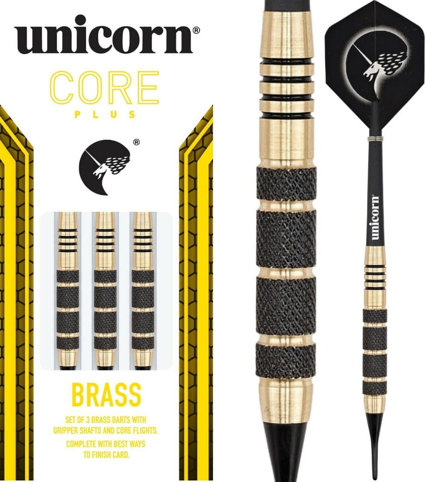 Lotki Rzutki Dart Unicorn Core Plus Brass SOFT 15g, 17g