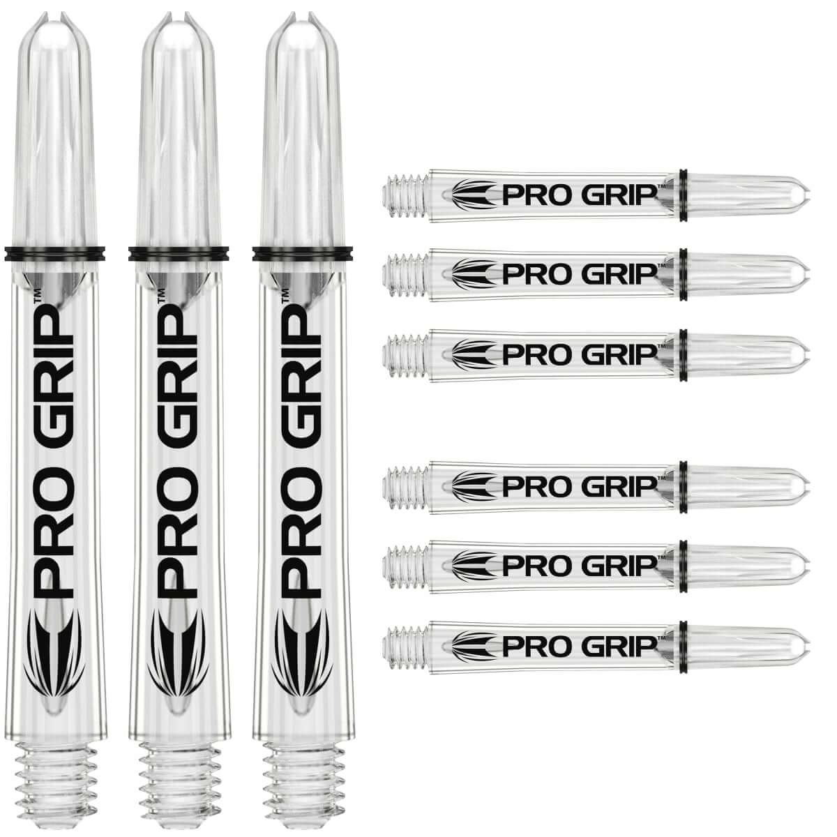 Shafty Target Pro Grip do lotek rzutek dart 9szt. - Short, Intermediate, Medium Przeźroczyste