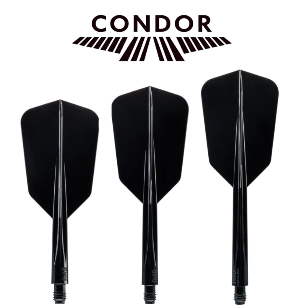 System Condor AXE System Shafty + Piórka Dart Slim Wing Czarne - Short, Medium, Long
