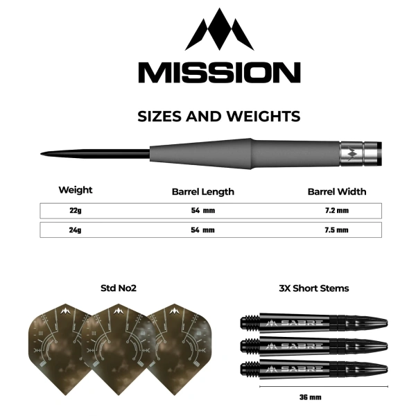 Lotki Rzutki Dart Mission Saturn Hyperion 90% Wolfram 22g, 24g - obrazek 4