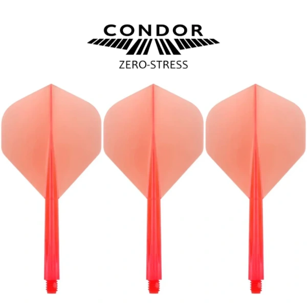 Condor Zero Stress Shafty + Piórka do rzutek Dart No.2 Standard Czerwone – Short, Medium, Long