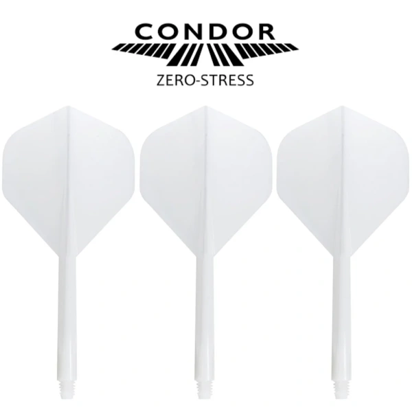Condor Zero Stress Shafty + Piórka do rzutek Dart No.2 Standard Białe – Short, Medium, Long