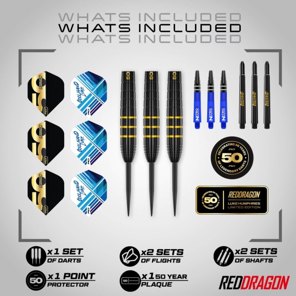 Lotki Rzutki Dart  Red Dragon Luke Humphries 50 Aniversary Edition 22g - obrazek 4