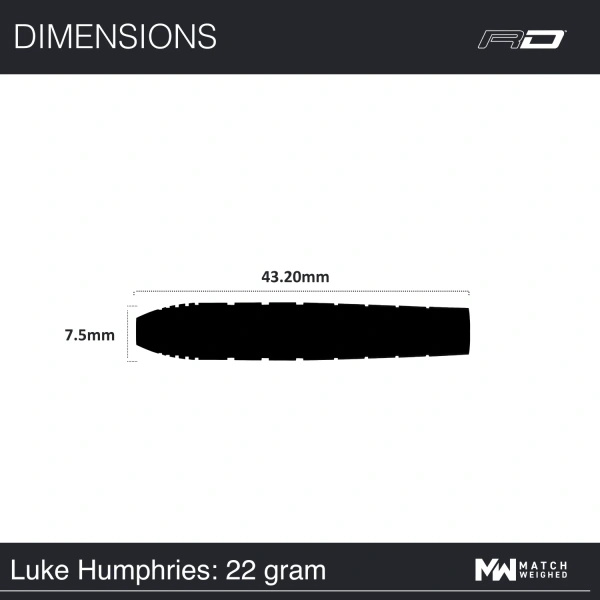 Lotki Rzutki Dart  Red Dragon Luke Humphries 50 Aniversary Edition 22g - obrazek 6