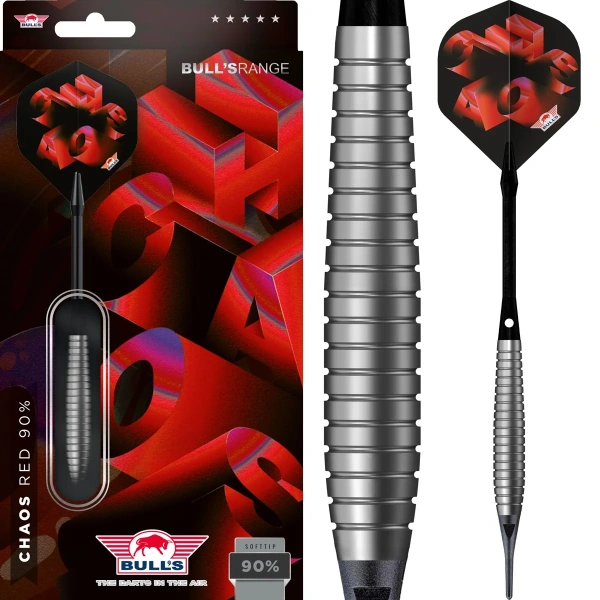 Lotki Rzutki Dart Bull’s Chaos Czerwone Soft 90% 18g