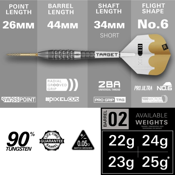 Lotki Rzutki Dart Target REDUX SP 02 90% - 22g, 23g, 24g, 25g - obrazek 4