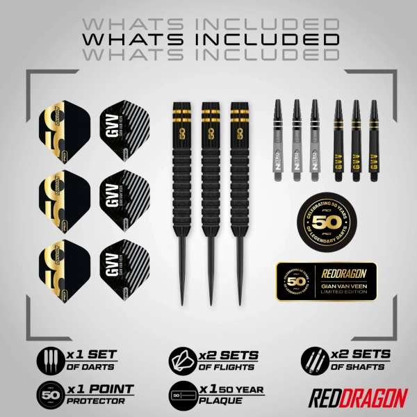 Lotki Rzutki Dart Red Dragon Gian Van Veen 50 Anniversary Edition - obrazek 4