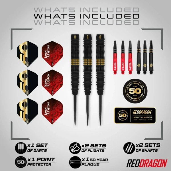 Lotki Rzutki Dart Red Dragon Jonny Clayton 50 Anniversary Edition - obrazek 2